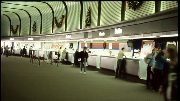 An interior view inside the terminal complex of Port Columbus International Airport