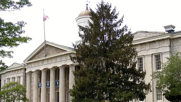 Greek Revival style Old Courthouse — Towson, Maryland . On the National Register of Historic Places in Baltimore County, Maryland