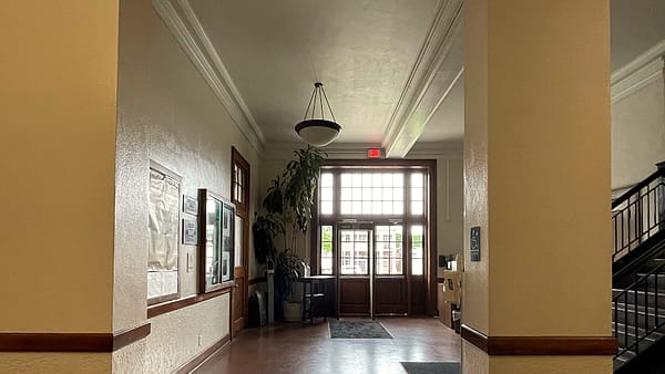 First floor lobby of the Madison Parish Courthouse in Tallulah, Louisiana