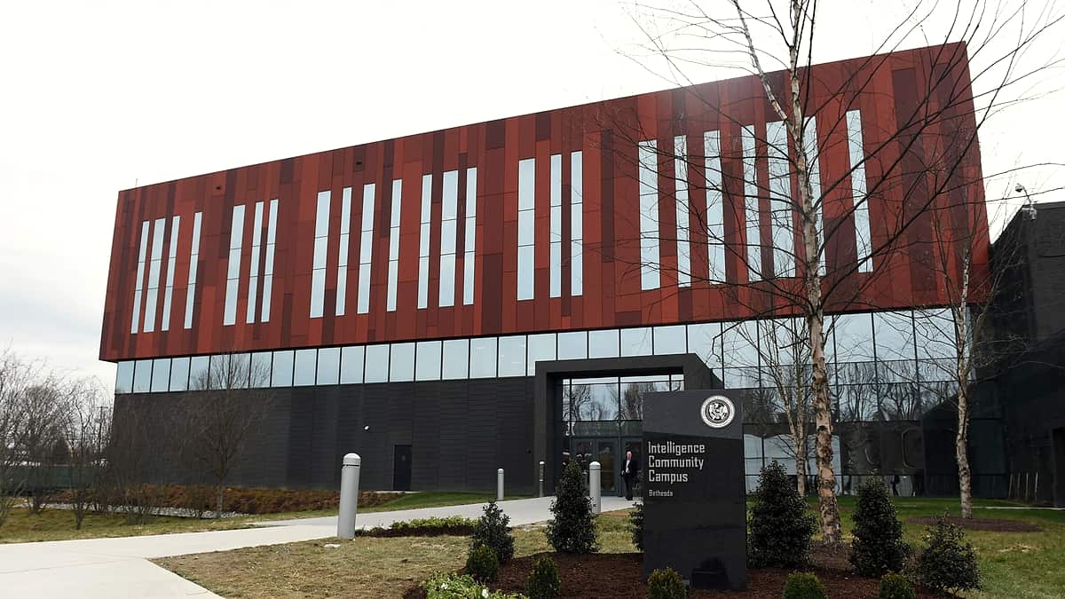 The Intelligence Community Campus at Bethesda, a large government office complex seen across its grounds